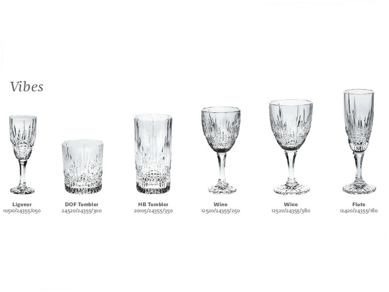 Crystal Bohemia VIBES kolekcja szklanek i kieliszów